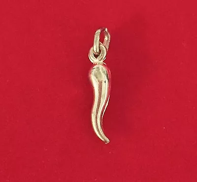 NEW 9ct Yellow Gold Cornicello Charm Italian Horn Chilli CORNO Lucky Pendant 9KT • $48.90