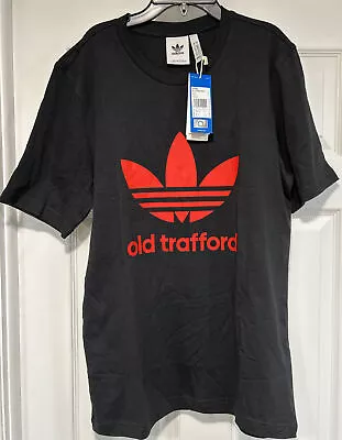 Adidas Manchester United Old Trafford Football T-Shirt Black/Red Soccer Mens S • $29.99