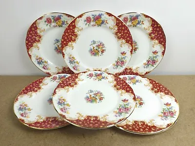 £48.55 • Buy 6 Paragon Bone China Rockingham Red Bread & Butter Plates    (ie@b5)  