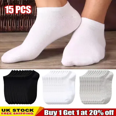 Mens Ladies Trainer Liner Ankle Socks Invisible Cotton Low Cut Sports Socks Lot • £3.55