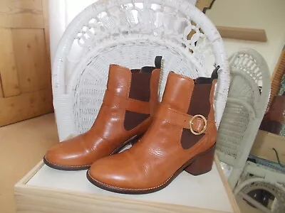 Ten Points Tan Leather Chelsea Ankle Boots Pre Owned Size 5 • £4.99