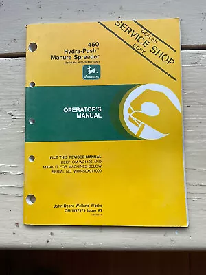 John Deere Operator Manual 450 Hydra-push Manure Spreader • $22