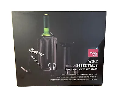 $19.58 • Buy Vacu Vin Wine Essentials, Wine Cooler, Wine Crystal Server, Corkscrew, Stopper