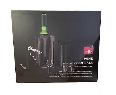 Vacu Vin Wine Essentials Wine Cooler Wine Crystal Server Corkscrew Stopper • $15