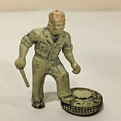 Vtg T COHN Plastic Service Station Tire Repair Man Play Set Small Figurine Toy • $16.99