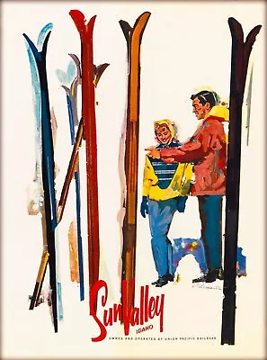 96955 Skis Skiing Sun Valley Idaho United States Wall Print Poster AU • $71.45