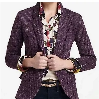 Anthropologie Cartonnier Dashes Knit Blazer Purple Size Medium • $29.75