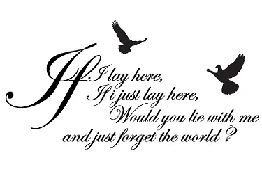 If I Lay Here Snow Patrol Wall Sticker Decal Quotes • £16.99
