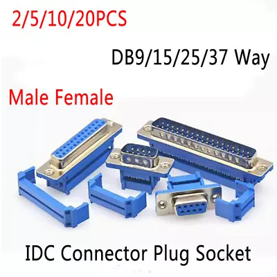 2/5/10/20 Pcs DB9/15/25/37 Way Male Female IDC Connector Plug Socket D-Sub Blue • $33.29