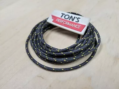 10 Feet Vintage Braided Cloth Covered Primary Wire 16 Gauge 16ga Black 1 Yellow • $6.99