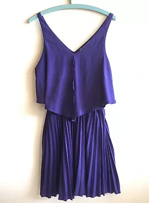 Shilla Sleeveless Lined Purple Evening Party Dress Pleated Size 10 • $13.02