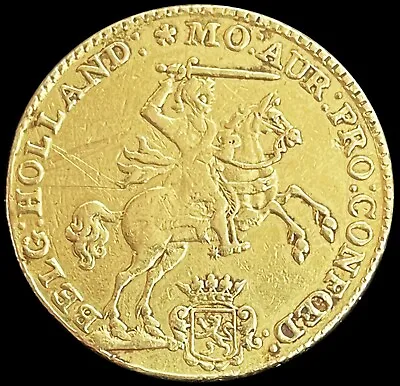 1761 Gold Netherlands Dutch 14 Gulden Golden 9.94 Gram Rider Coin *please Read • $895