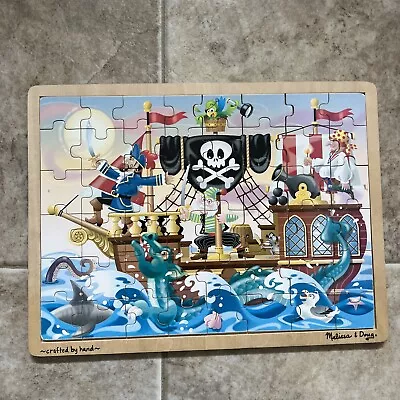 Melissa And Doug 48 Piece Wooden Puzzle Age 4+ Pirate Adventure Children Jigsaw • $5