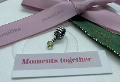 $37 • Buy PANDORA AUGUST BIRTHSTONE PERIDOT DANGLE CHARM 790166PE 925 ALE Genuine