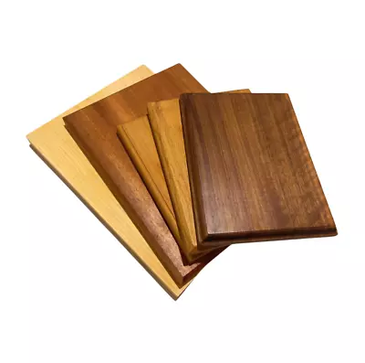 Solid Wood Display Base Waxed Finish Plaque Hanging Hole And 4 Edges Designs • $21