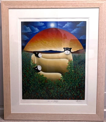 £700 • Buy  We Are Family  Large Mackenzie Thorpe Silkscreen Framed Print