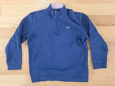 Vineyard Vines Saltwater 1/4 Zip Sweatshirt Boys Navy Pullover Size M 12 14 • $11.99