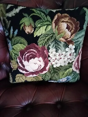 Vintage Needlework Pillow Handmade Down Insert#2 • $24.99