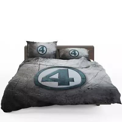 Fantastic Four Logo Marvel Comics Quilt Duvet Cover Set Double Bed Linen Bedding • £32.39