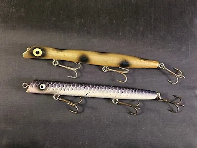 Pair Of Vintage Wooden Pencil Style Fishing Lures. Unknown Maker • $20
