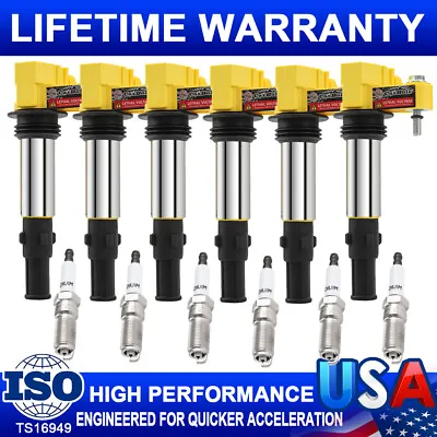 6 Ignition Coil +Spark Plug Pack For Cadillac CTS STS SRX Buick GMC Acadia UF375 • $99.99