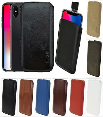 Ultra Slim Leather Pouch Case Protective For IPHONE 8 Plus (5.5  ) IN 12 Colours • £28.76