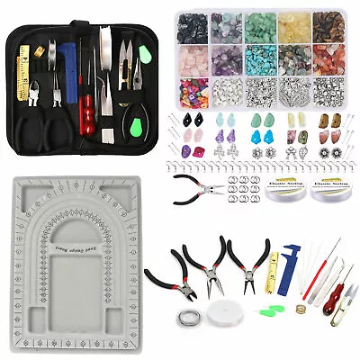£8.09 • Buy Jewellery Making Kit Wire Findings Pliers Set Starter DIY Bracelet Repair Tool