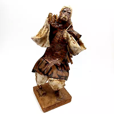 Vintage Mexican Folk Art Paper Mache Figure Man Carrying Wood Shelf Decor Statue • $15