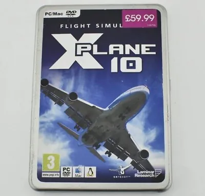 X-Plane 10 Flight Simulator Global Aerosoft PC Mac DVD ROM 2011 8 Disc Tin Apple • £9.99