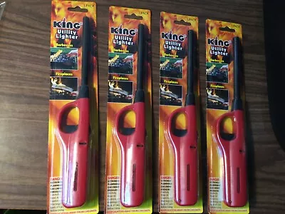 King Utility Lighter Barbecue Charcoal Or Gas Grills Fireplaces Candles 4 Packs • $11.99