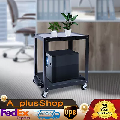 AV Cart Media Cart W/ Power Strip Monitor Projector Holder Stand Movable Office • $85.50