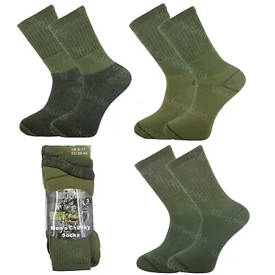 £5.85 • Buy Mens Military Socks 3 Pairs Army Thermal Hiking Boots Walking Combat Warm 6-11