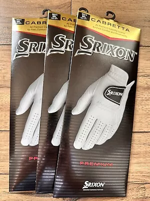 (3-Pack) New 2022 Srixon Premium Cabretta Mens Leather Golf Gloves Pick Size • $36.99