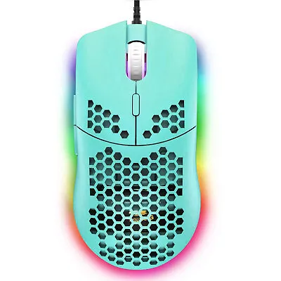$18.99 • Buy Lightweight Gaming Mouse RGB Backlit High DPI Honeycomb Shell Mouse For PC PS4
