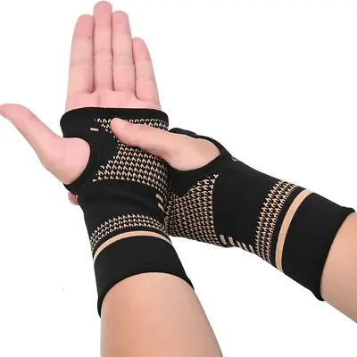 £3.45 • Buy Copper Wrist Hand Brace Support Splint Strap - Sprains, Arthritis Carpal Tunnel