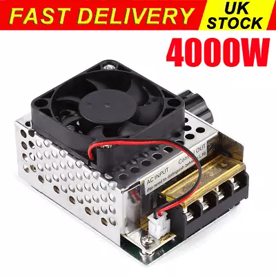 4000W AC 110-220V SCR Voltage Regulator Motor Speed Control Semiconductor Fan UK • £9.89