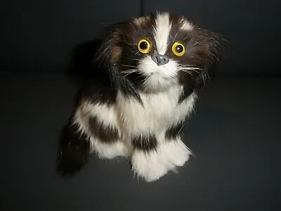 Real Fur Like Black & White Cat / Dog Figure Sitting 3.5  Tall Sweet Looking (9) • $19.99