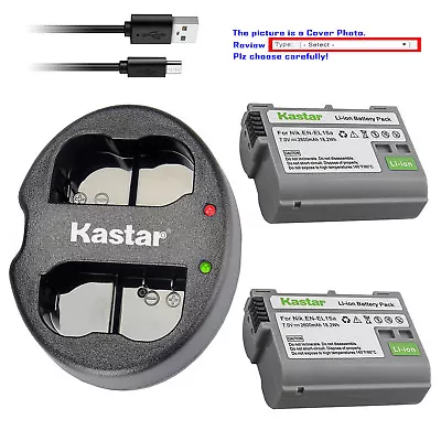 Kastar Battery Dual Charger For Nikon EN-EL15 EN-EL15a Nikon D7000 DSLR Camera • $8.99
