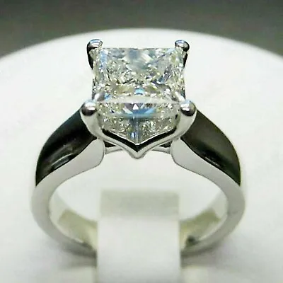 3 Ct Princess Cut Moissanite Solitaire Engagement Ring Real 925 Sterling Silver • $80.23