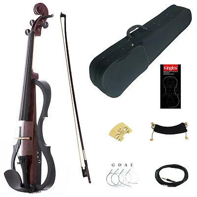 Kinglos Full Size 4/4 Colored Solid Wood 3-Band EQ Electric / Silent Violin Kit • $406.99