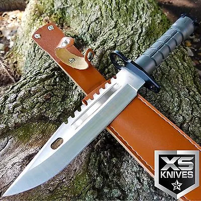 13  TACTICAL SURVIVAL Bayonet Military COMBAT Fixed Blade Hunting Knife BOWIE • $15.95