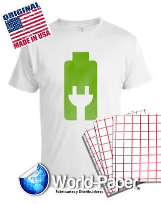 Heat Transfer Paper Red Grid Iron On Light T Shirt Inkjet Paper 50 Pk 8.5 X11 #1 • $38.99