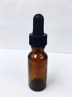 144 Pcs 1/2 Oz [15ml] AMBER Boston Round Glass Bottles With Standard Dropper • $79.99