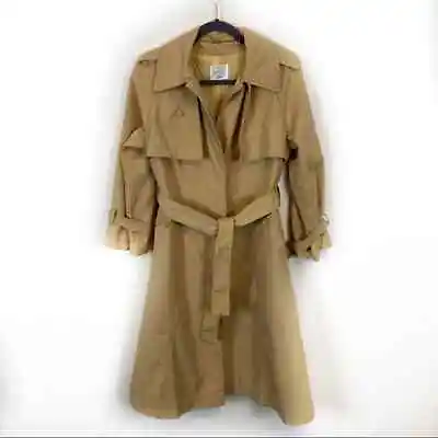 Sears Trench Coat Vintage Women's Size 8 P Tan 70s Classic Belted Spy Nancy Drew • $64.99