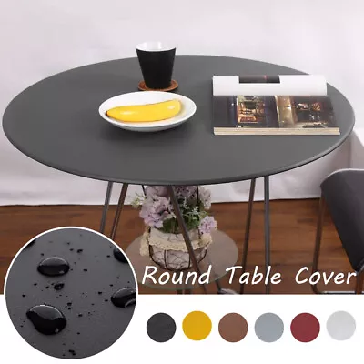 UK Waterproof Table Cover Cloth Protector Round Tablecloth With Elastic Edged • £7.99
