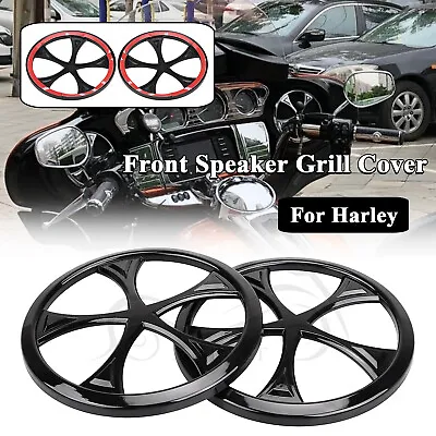 Motorcycle Front Speaker Grill Trim Cover For Harley Electra Street Glide FLHX • $20.88