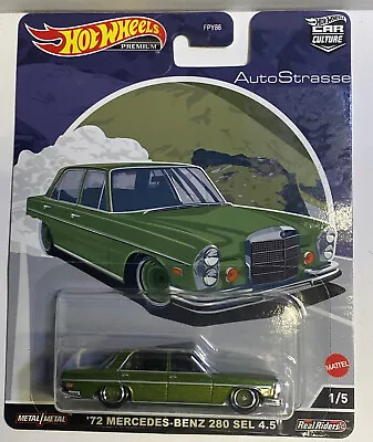 1972 Mercedes-benz 280 Sel 4.5 Green Diecast Model Car By Hot Wheels Hck18 • $7.50