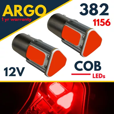 1156 Led Ba15s Red 382 Bayonet Bulbs P21w Car Fog Brake Stop Tail Light Cob 12v • £3.94