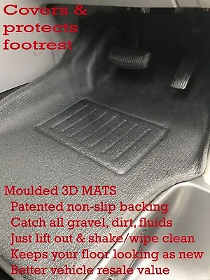 Fits Hyundai ILoad IMax Unique 3D Floor Mats Front Pair In Black Rubber Vinyl • $119