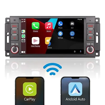 Car Stereo For Jeep Wrangler Cherokee Dodge CarPlay Android Auto High Power BT • $150